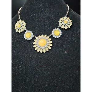 Yellow Lia Sophia 24” Flower Adjustable Statement Necklace Wedding Spring Summer
